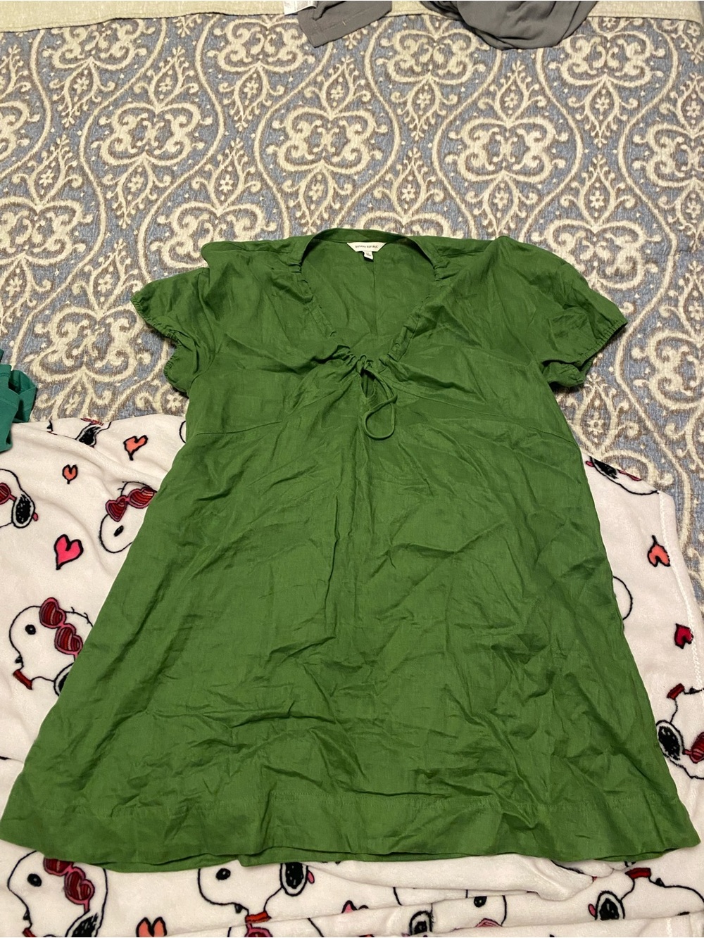 Banana Republic Green Tie-Front Mini Dress